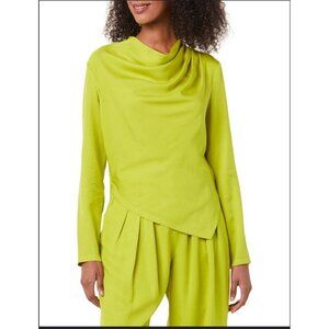 Terea Women's Cataleya Draped Neck Asymmetric Blouse size L NWT